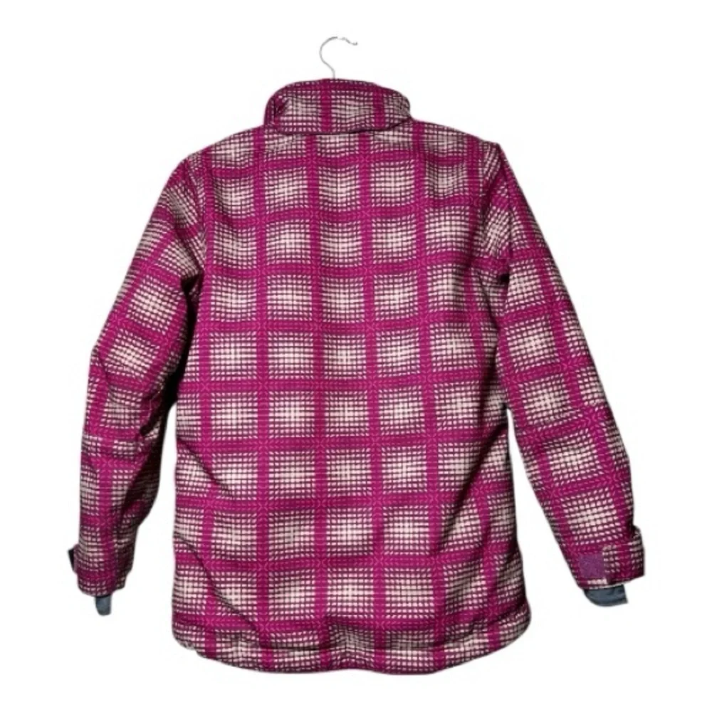 Boulder Gear Cozy Kids' Pink and White Checkered Puffer Snowboarding Jacket